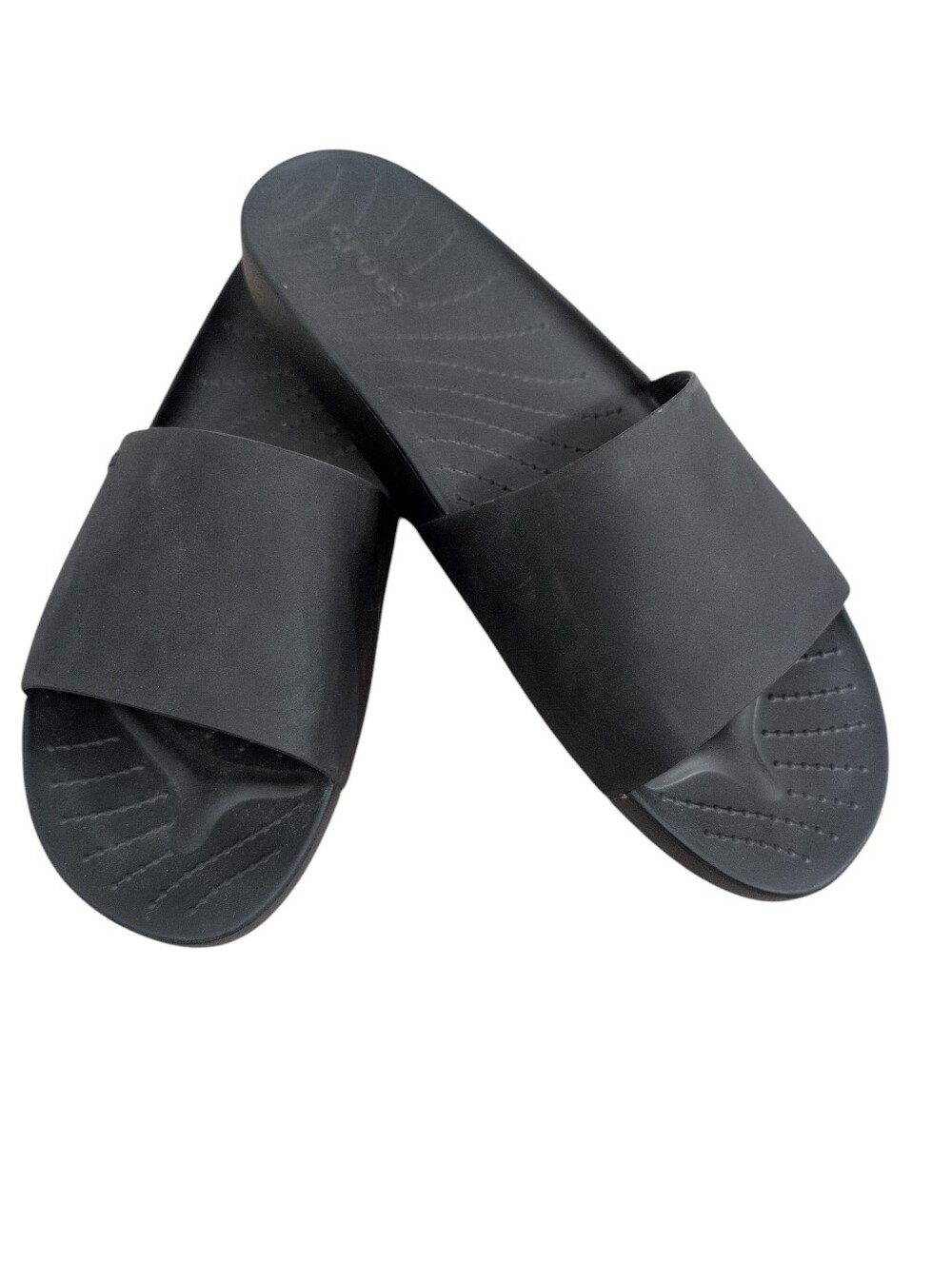 CROCS Slides Sandals, Black Women's Shoes, Size 10, Pool Shower Casual